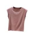 thumbnail image 3 of Women's Solid Color Sleeveless Tank Top Cami Casual Daily Wear Comfy Round Neck Regular Fit Summer Beach Vacation Outfits Versatile Layering Piece Wardrobe Staple | CSEONE,Pink L, 3 of 9