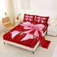 thumbnail image 2 of Erosebridal Teens Pink Bow Knot Queen Sheet Sets 4 Pieces,Girly Dreamy Dance Bed Set,Breathable Home Decor, 2 of 5