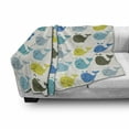 thumbnail image 3 of Whale Soft Flannel Fleece Throw Blanket, Smiling Childish Mammal Fish Pattern with Various Ornaments, Cozy Plush for Indoor and Outdoor Use, 60" x 80", Multicolor, by Ambesonne, 3 of 6