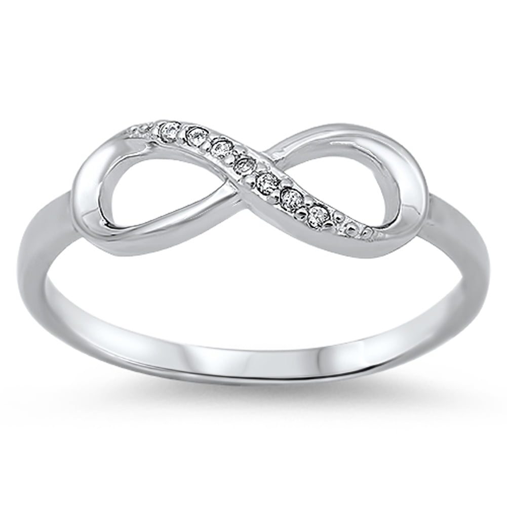 Sac Silver - Infinity Clear CZ Love Promise Ring New .925 Sterling ...