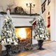 thumbnail image 3 of Árbol de Navidad Nevado Costway Preiluminado 120 cm con Bayas y Flores Blancas, 3 of 5