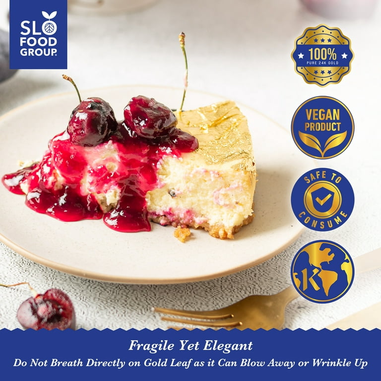 Edible Grade Genuine Gold Leaf Schabin Flakes 5g 24K Gold Decorative Dishes  Chef Art Cake Decorating