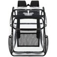 thumbnail image 2 of DAKIMOE Unisex PVC Transparent Waterproof Backpack, Black, 2 of 7