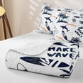 thumbnail image 4 of Erosebridal Surf Palm Silhouette Bed Spread Queen,Navy Shark Summer Queen Coverlet Set For Boys,3 Pieces, 4 of 7