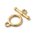 thumbnail image 2 of 20pcs Ion Plating(IP) 304 Stainless Steel Toggle Clasps Ring golden Ring: 15.5x12x2mm Hole: 2mm Bar: 17x7x3mm Hole: 2.5mm, 2 of 2