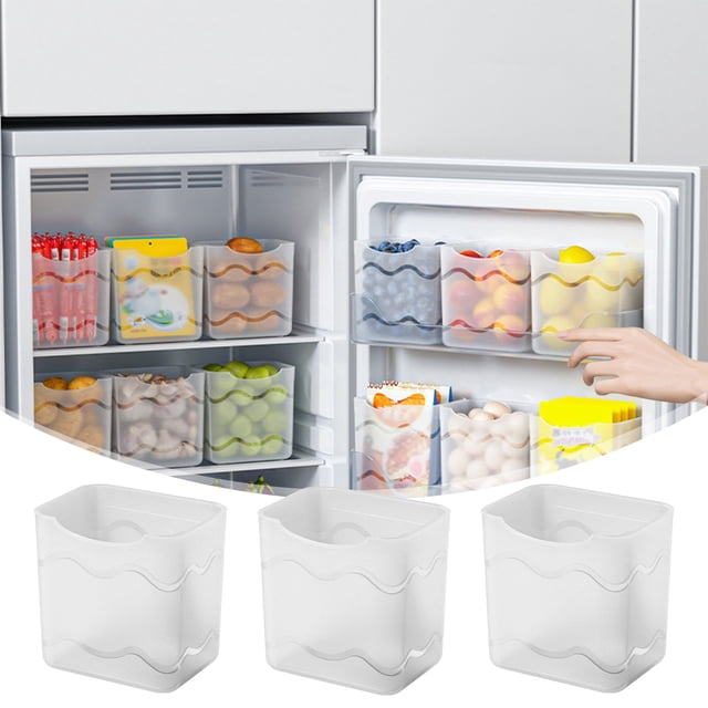 Xihbxyly Organizador de Puerta Lateral para Refrigerador, Caja de Almacenamiento de Plástico Transparente, Diseño Compacto, Organizador Versátil para Puerta de Refrigerador, Fácil Instalación, Diseño