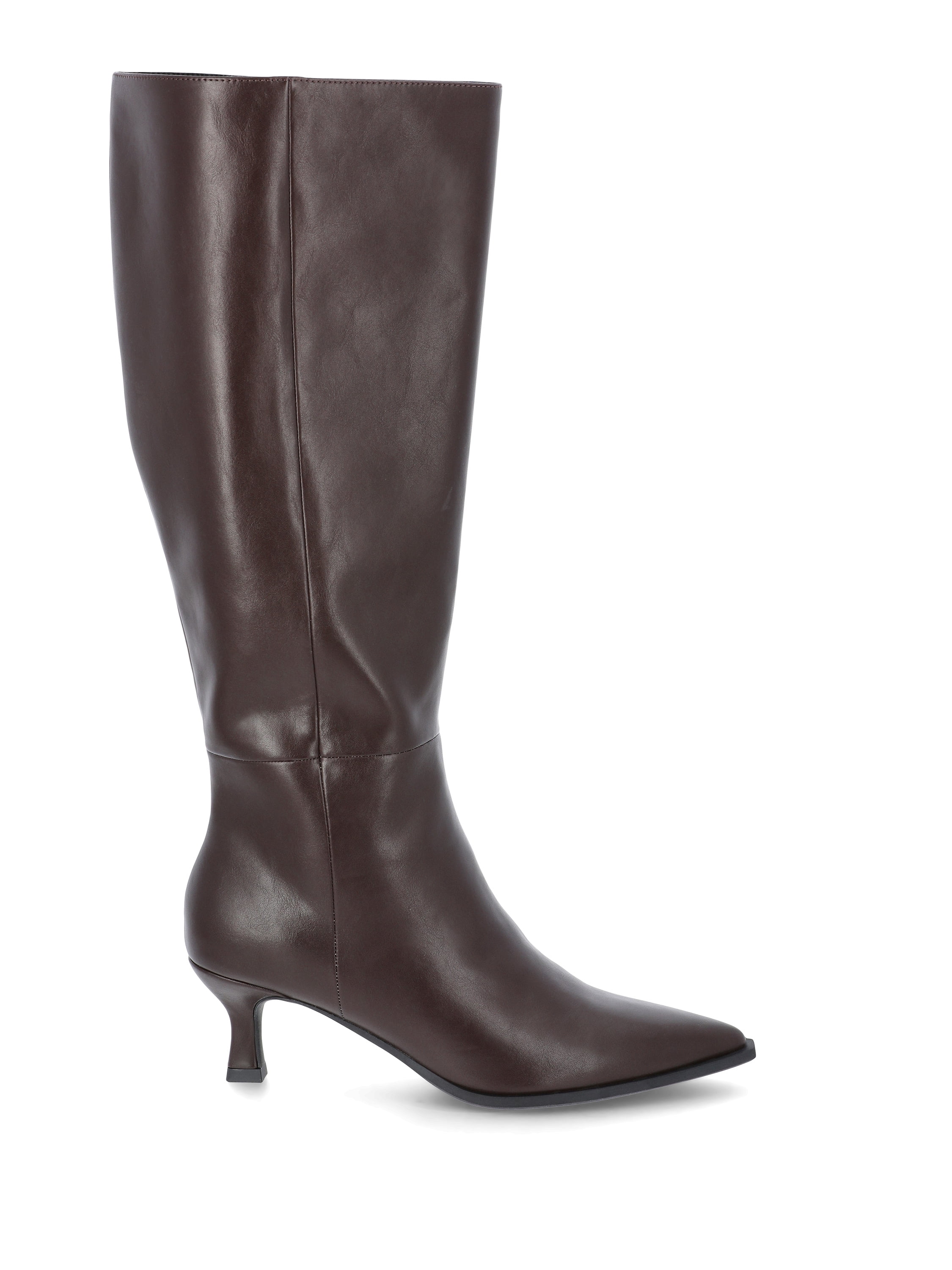 Madden NYC Women's Faux Leather Knee High Boots with Kitten Heel, Wide Calf Available