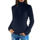 thumbnail image 1 of Gibobby SuéTer Para Mujeres Suéter de cuello para mujer, suéter de punto de lana de punto de invierno para mujer, suelto de manga larga con grueso(Azul,XG), 1 of 5