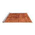 thumbnail image 2 of Ahgly Company Machine Washable Indoor Rectangle Oriental Orange Industrial Area Rugs, 5' x 7', 2 of 4