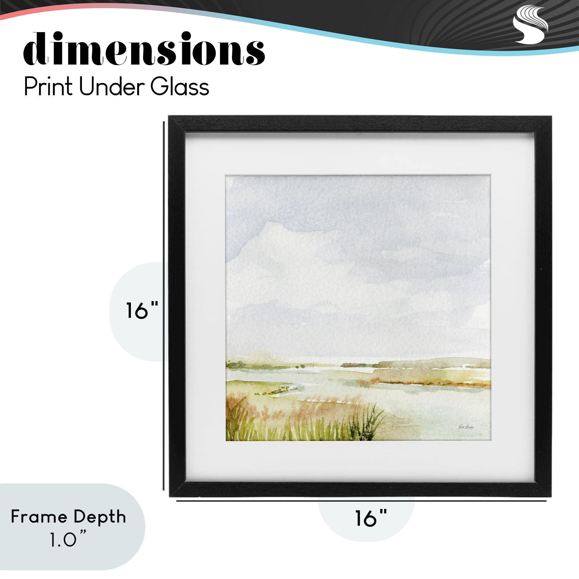 Stupell Industries Delicate Marsh Painting Black Framed Print Under Glass, design by Patti Bishop