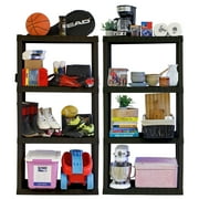 Hyper Tough Garage Shelving Unit Heavy Duty 4-Tier 57H x 14D x 30W 2-Pack Black-400 lb Total Capacity