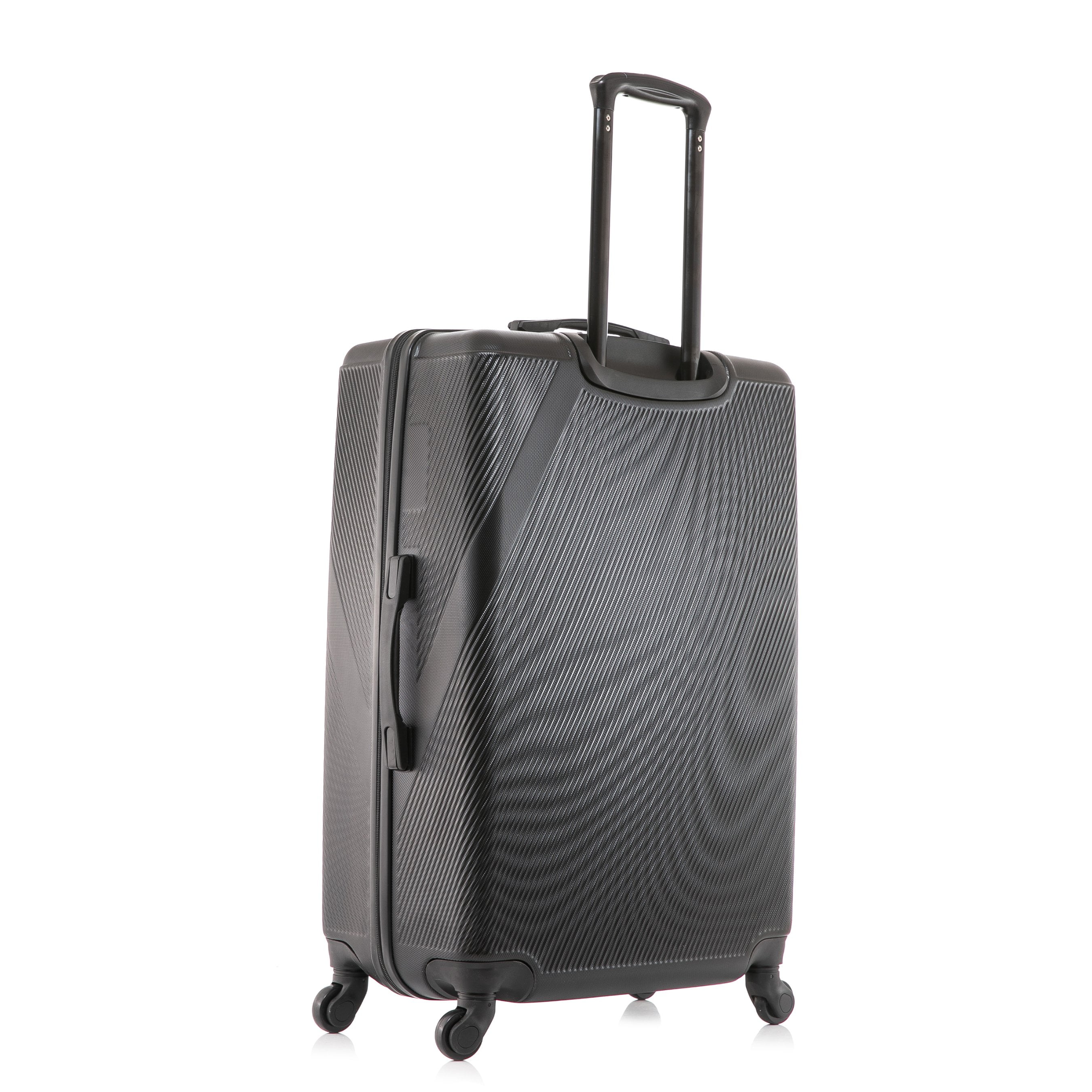 DUKAP Discovery 3-Piece Hardside Luggage Sets with Spinner Wheels, Handle and Trolley, (20"/24"/28"), Black