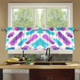 thumbnail image 4 of Yayeee Kitchen Curtains Tier Set of 2 Light Filtering 57"x24" Over Sink Window Panels, Purple Drawing, 4 of 7