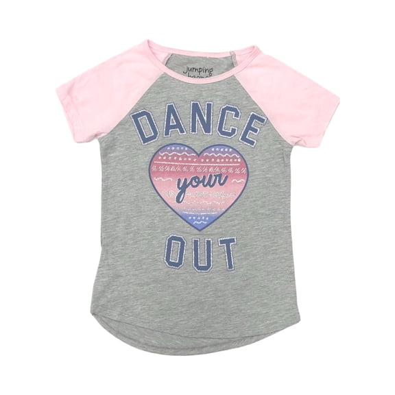 Jumping Beans Girls Short Sleeved Gray Sparkle Dance It Out T-Shirt Tee Shirt 6X
