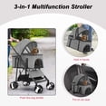 thumbnail image 3 of YRLLENSDAN Pet Stroller Premium 3-in-1 Multifunction Dog Cat Jogger Stroller for Medium Small Dogs Cats Folding Lightweight Travel Stroller with Detachable Carrier &Cup Holder,Grey, 3 of 7
