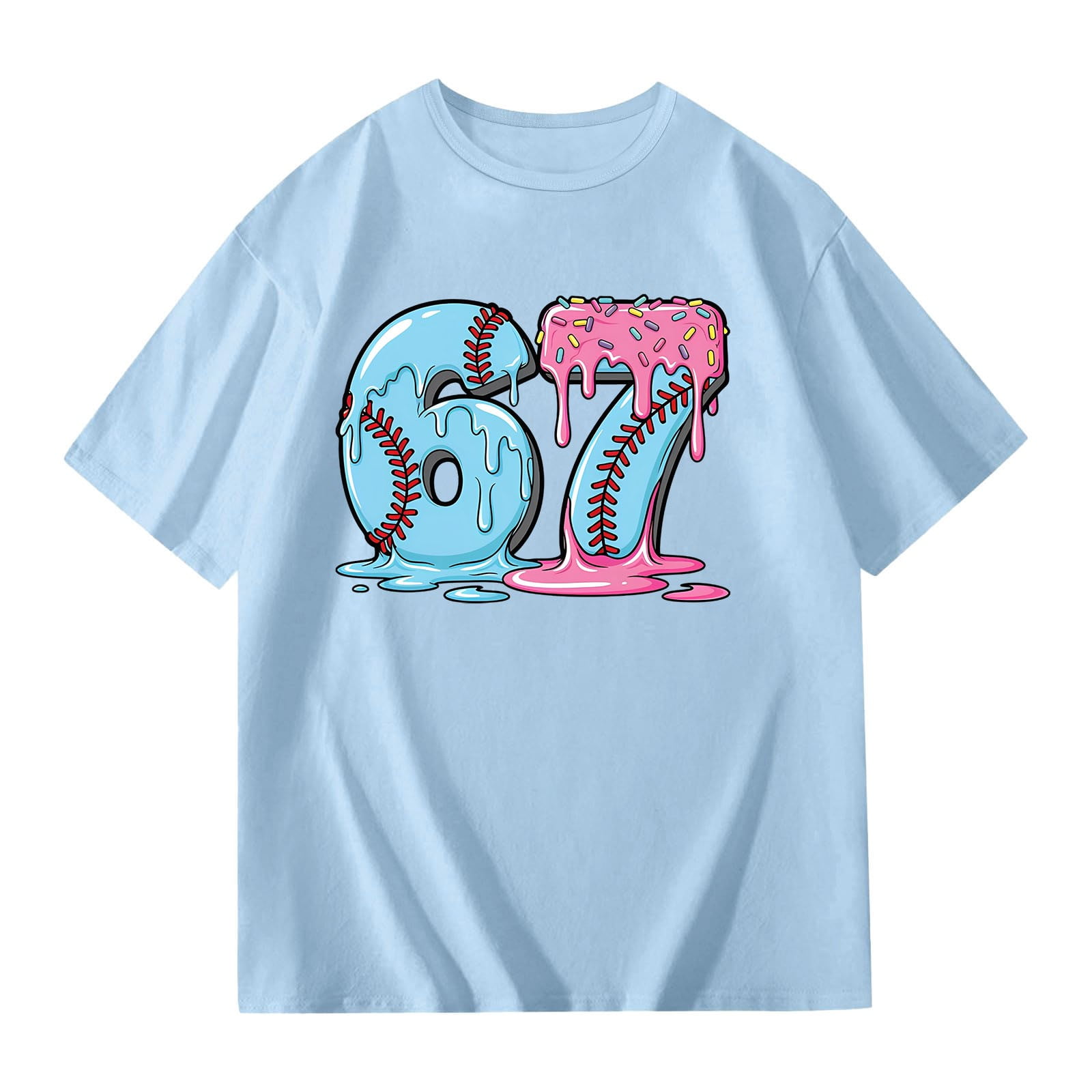 XAOFW Kids 6 7 T-Shirt Girls Graphic Number Print Summer Cute