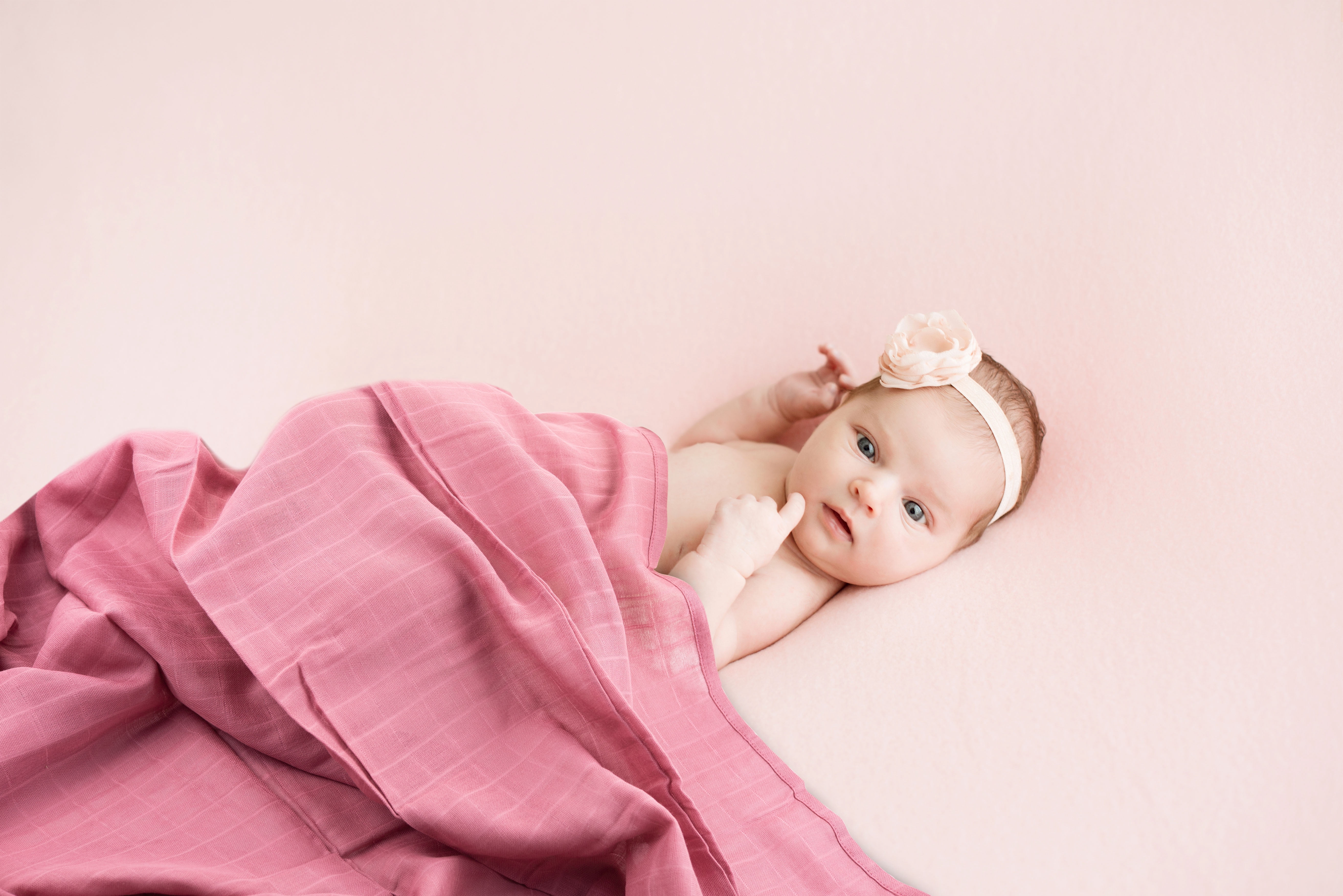 Muslin Swaddle Blankets for Newborn, 5 Pack Receiving Blanket, Muslin Blanket Swaddles Wrap for Girls, Baby Essentials, 47x47 Inches Large Size, 100% Cotton