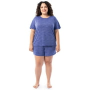 Fruit of the Loom Women's Soft and Breathable Short Sleeve Crew Top & Pajama Short Set, Sizes S-4X