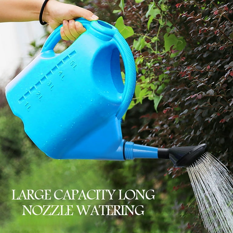 Watering Can Outdoor 2 Gallon Detachable - for Plants Flower Plastic Garden  Indoor Outdoor Large Watering Hose with Removable Long Spout 5L (Blue)