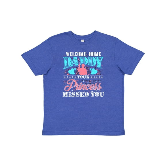 Inktastic Military Daughter Welcome Home Daddy Youth T-Shirt