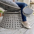 thumbnail image 3 of LayinSun 2 Pieces Oversized Outdoor Rattan Swivel Papasan Chair with 6" Soft Thickened Cushion for Patio, Deck, Living Room, 3 of 7