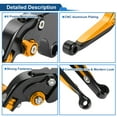 thumbnail image 4 of Short Long Brake Clutch Levers for Yamaha YZF R1 09-14 Adjustable Motorcycle Handlebar Brake Lever Aluminum Alloy Black Head Gold Tone Handle, 4 of 6