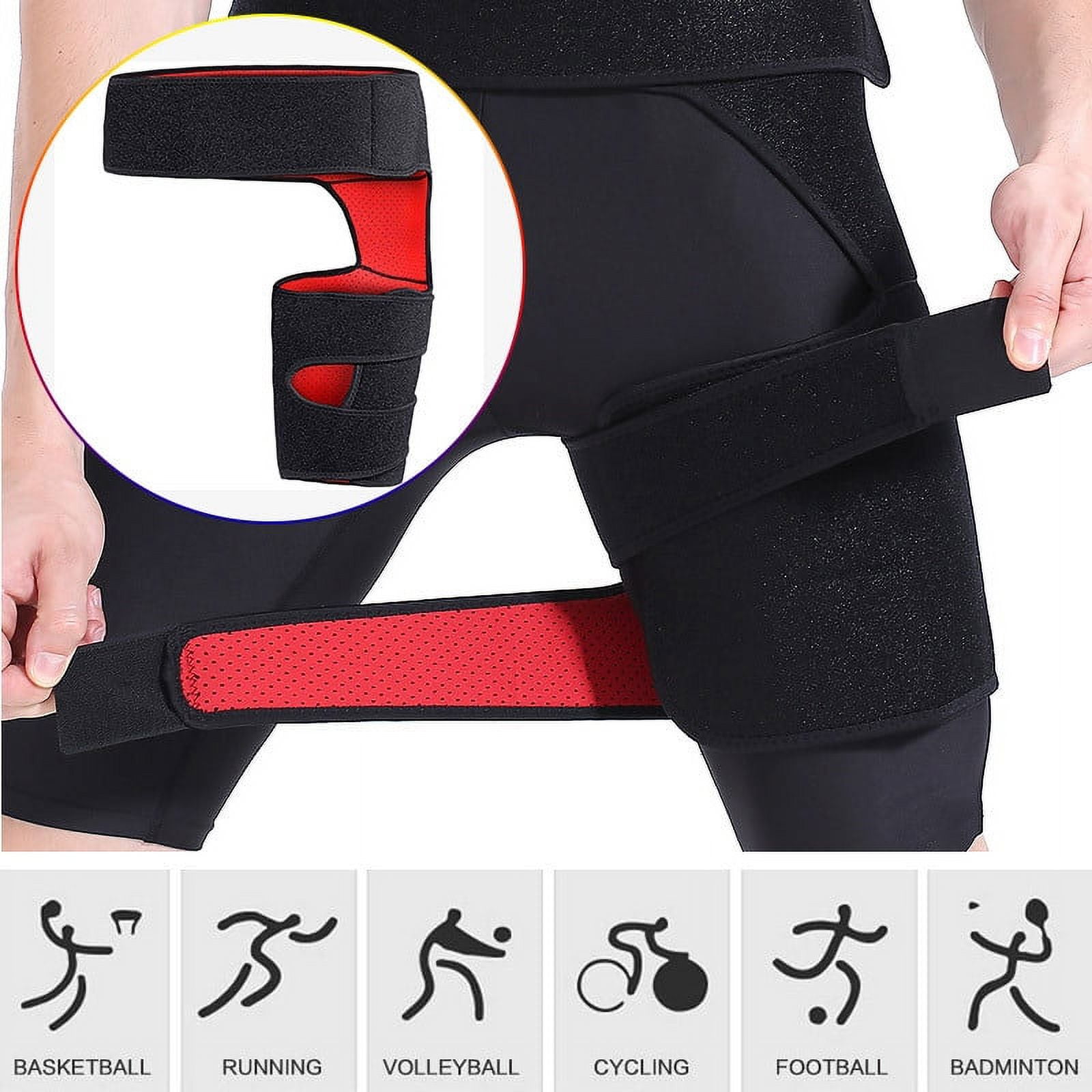 Hip Brace for Sciatica Pain Relief - Compression Wrap for Sciatic Nerve,  Hamstring Pull, Hip Fleхоr Strain, Groin Injury, Pulled Thigh - SI Belt 