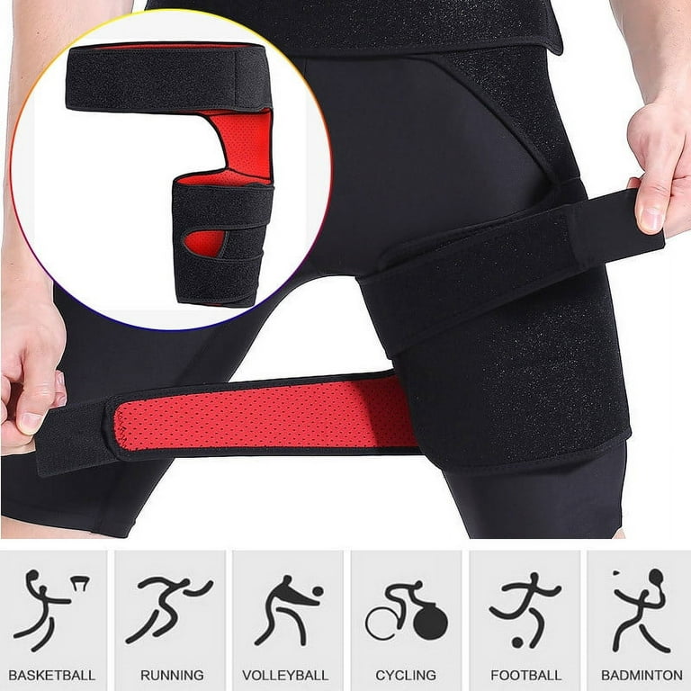 Thigh Compression Sleeve for Men & Women | Thigh Brace for Sciatica Pain  Relief, Leg Injury, Hamstring & Hip Support | Ideal for Running & Workout