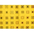 thumbnail image 1 of Ahgly Company Machine Washable Indoor Rectangle Solid Yellow Modern Area Rugs, 5' x 7', 1 of 4
