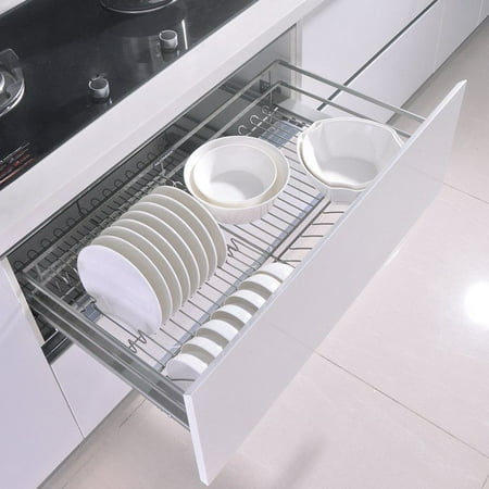 Professional Roll Out Cabinet Organizers Chrome Wire Kitchen Sliding Pull Out Storage Basket for Cabinets Cupboards,10.4