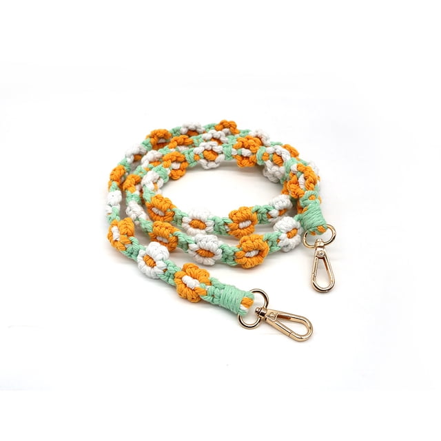 Cordón de algodón tejido para teléfono móvil, cordón para bolso, cordón tejido con flores para llavero