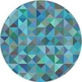 thumbnail image 1 of Ahgly Company Indoor Round Patterned Azure Blue Area Rugs, 4' Round, 1 of 6