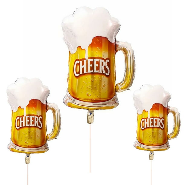 Globos 3 Piezas Globos De Aluminio Tazas De Cerveza Saludos Globos De Aluminio De Helio Para Cumpleaños Boda Halloween Decoración De Fiesta De Navidad