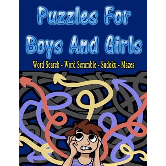 Pre-Owned On Target Puzzles: Puzzles For Boys And Girls: Word Search, Word Scramble, Soduku And Mazes, Large 8.5 x 11 Puzzle Book (Paperback)