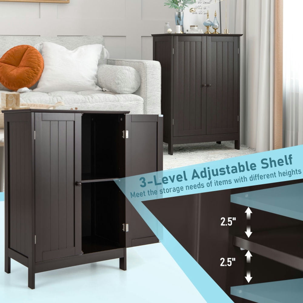 Finihen Bathroom Storage Cabinet, Bathroom Floor Cabinet, Bathroom Floor Storage Double Door Cupboard Cabinet, for Bathroom, Living Room, Bedroom, Kitchen, Brown Finihen Bathroom Storage Cabinet, Bathroom Floor Cabinet, Bathroom Floor Storage Double Door Cupboard Cabinet, for Bathroom, Living Room, Bedroom, Kitchen, Brown