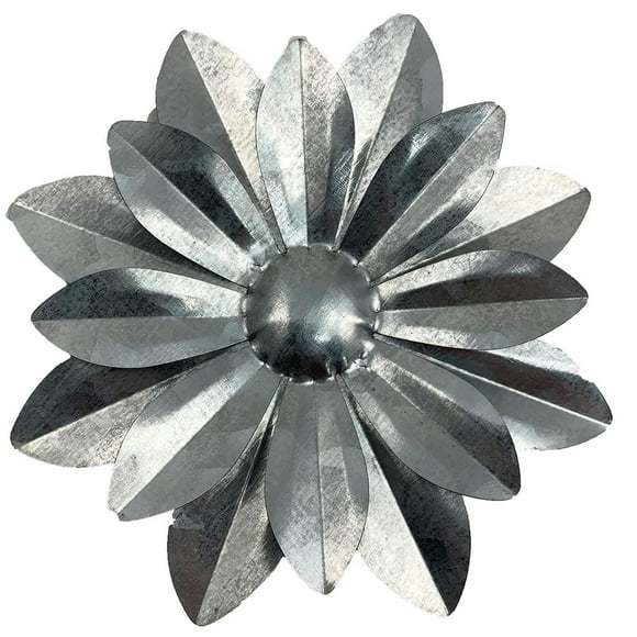 HAMPTON ART GALVANIZED LAYERED ROUNDED FLOWER 4.25"