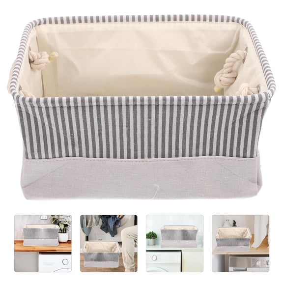 ETEREAUTY Large White Laundry Basket with Firm Handle Breathable Foldable Storage Cube for Dorm and Utility Rooms
