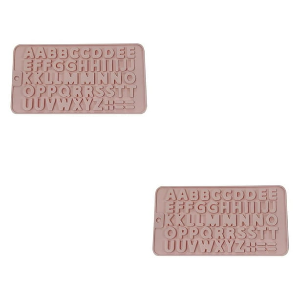 Inteprter Molde de silicona Letras Molde de chocolate Herramientas de decoración de pasteles Bandeja Moldes de fondant Molde para hornear galletas de rosado PC 1 2piezas Inteprter CBP259274