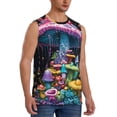 thumbnail image 2 of Pofeuu Colorful Mushroom Print Men's Muscle T-Shirt, Sleeveless, Muscle Tank, Classic Muscle Tee Top For Men Casual Sleeveless Muscle T-Shirt Trendy Clothes-3X-Large, 2 of 7