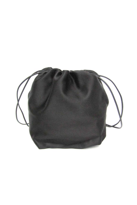 Pre-Owned Jil Sander Drawstring Bag Women's Leather,Satin Shoulder Bag Black