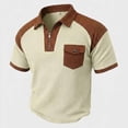 thumbnail image 4 of Zekutng Mens T-Shirts Two-Tone Short-Sleeve Shirt with Collar and Pockets,Sizes S-3XL, 4 of 8