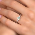 thumbnail image 4 of Gem Stone King 925 Silver and 10K Yellow Gold Simulated White Opal and Lab Grown Diamond Engagement Ring for Women | 0.60 Cttw | Round Cabochon 6MM | Gemstone October Birthstone | Size 9, 4 of 6