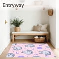 thumbnail image 3 of ODIKA 8'x10' Machine Washable Non-Slip Area Rug, Sleepy Cat Dreamland Design Fluffy Anti Skid Nursery Floor Cover High Traffic Rug, Pink, 722604, 3 of 7