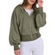 thumbnail image 2 of Sudaderas con Capucha y Cremallera para Mujer, Sudaderas , Casuales, Cómodas y Bonitas, Chaquetas con Cremallera, Conjuntos de Otoño A . Verde M, 2 of 10