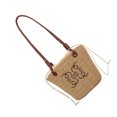 thumbnail image 4 of Bolso de hombro de moda para mujer, bolso de playa de paja de gran capacidad, informal, elegante, informal, para el trabajo y citas, color caqui, tamaño libre, 4 of 8