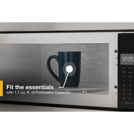 Whirlpool - 1.1 Cu. Ft. Built-In Microwave with Slim Trim Kit - Stainless steel