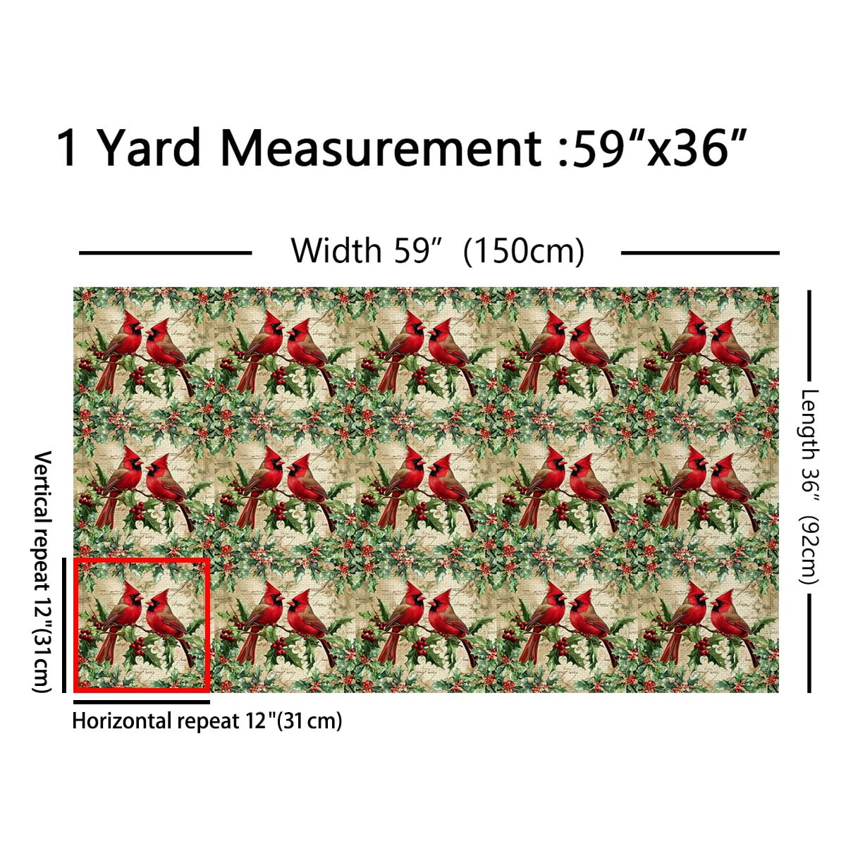 Castle Fairy Teenager Red Sparrows Fabric by the Yard 3 Yards,Merry Christmas Sewing Fabric,Rustic Vintage Fabric for Sewing,Microfiber Bedroom Decor