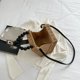 thumbnail image 2 of Bolso Bandolera Pearl Handheld Ladies Woven Bag Portable Summer Beach Bag (Khaki), 2 of 9