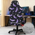 thumbnail image 3 of SCRAWLGOD Bat Stars Moon Print Violet Black Print Gaming Chair Cover with Armrest Cover, Washable Reclining Computer Chair Protection Non Slip Rotating Chair Slipcover with Elastic Band, 3 of 7