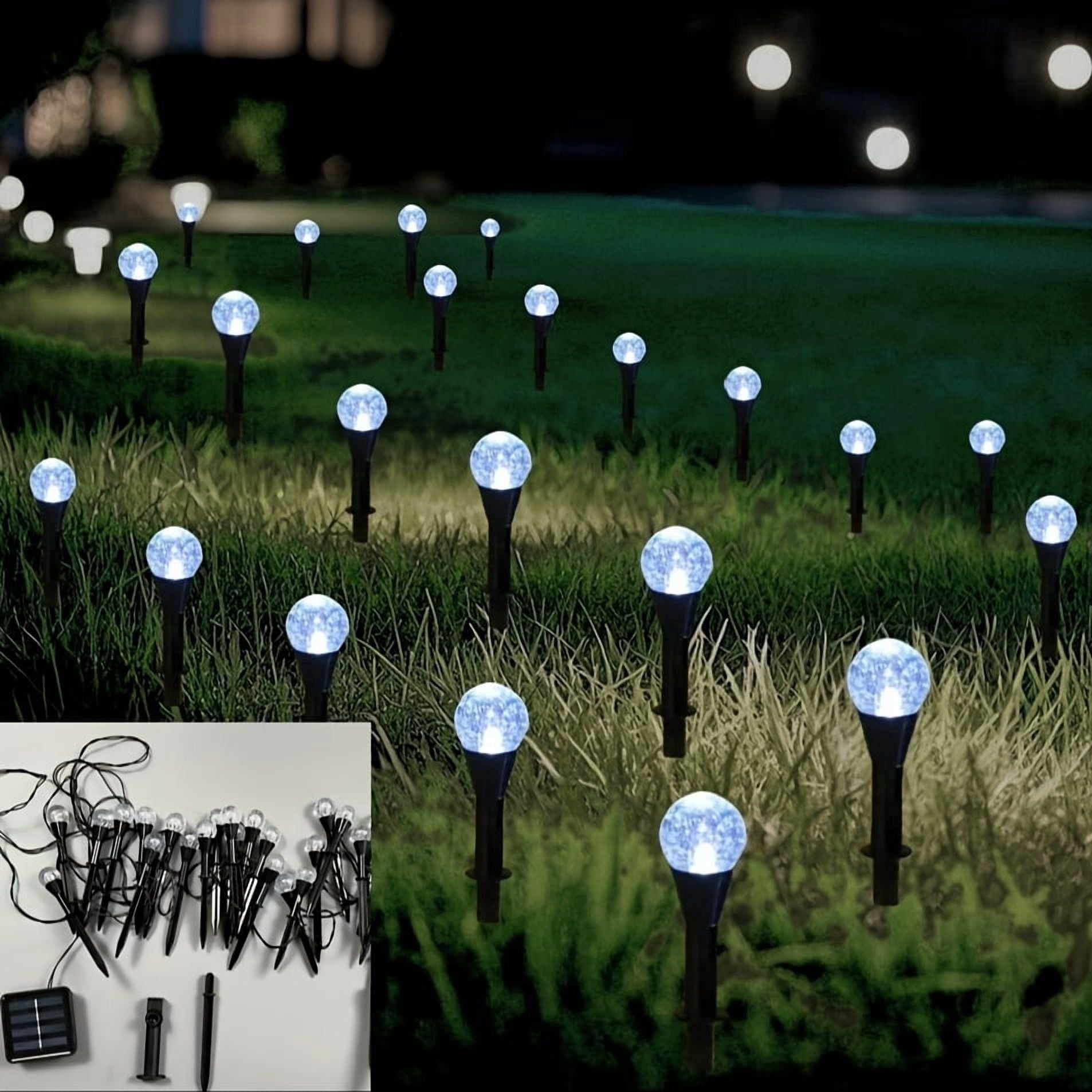 Solar Bubble Ball Garden Lights 30/50pcs, Auto On at Night, LED Outdoor Lawn Path Lights for Christmas Halloween Camping Party Wedding Decor